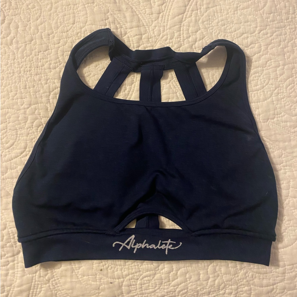 NAVY blue alphalete sports bra.